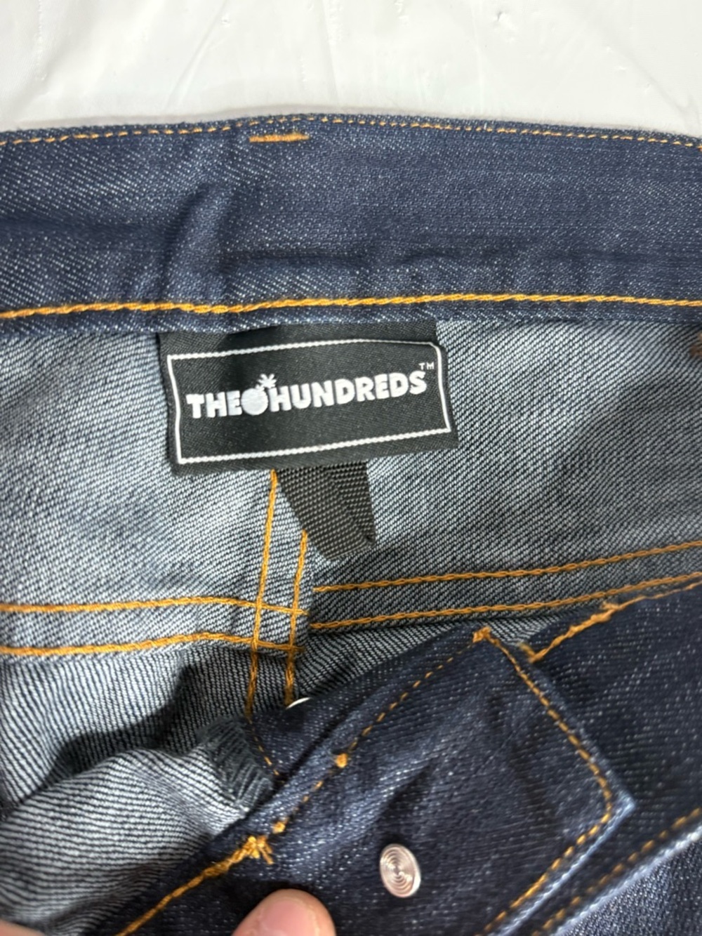 The Hundreds Jeans Mens 36 Blue Denim Bomb Logo Pocket Streetwear - Picture 11 of 11